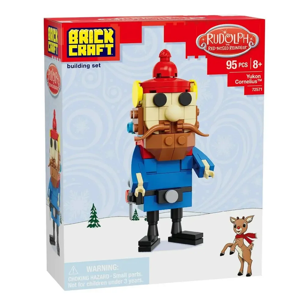 Lot of 2 Brickcraft Rudolph The Elf Decoration and Yukon Cornelius New with Tag